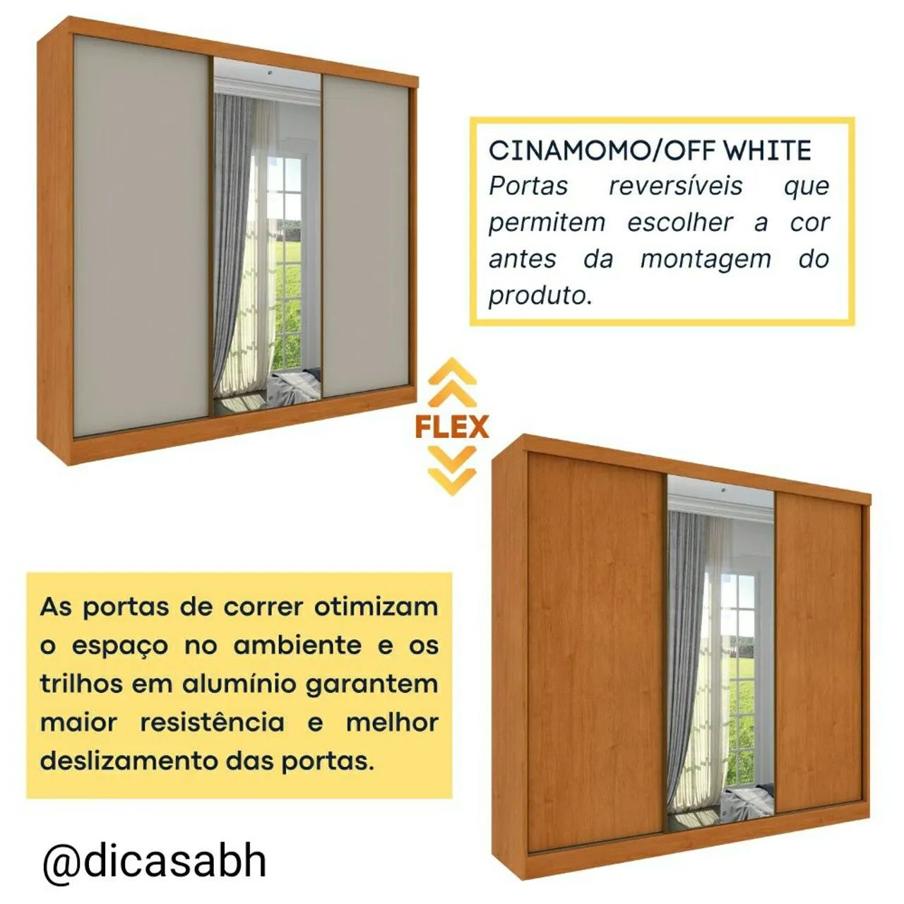 Guarda-Roupa de correr com espelho - 2,70m   - Foto 5