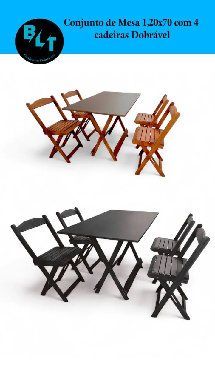 Jogo de mesa 1, 20x70 com 4 cadeiras
