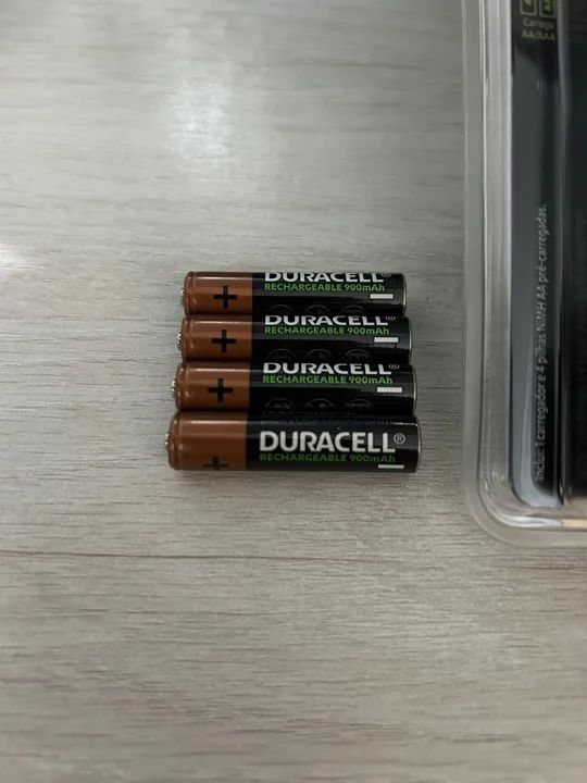 4 Pilhas Recarregáveis Duracell 900mAh - AAA(Palito) Nova - Foto 2