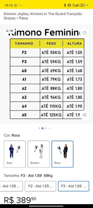 Kimono de Jiu-Jitsu Rosa IN THE GUARD  - Tamanho P - Foto 2