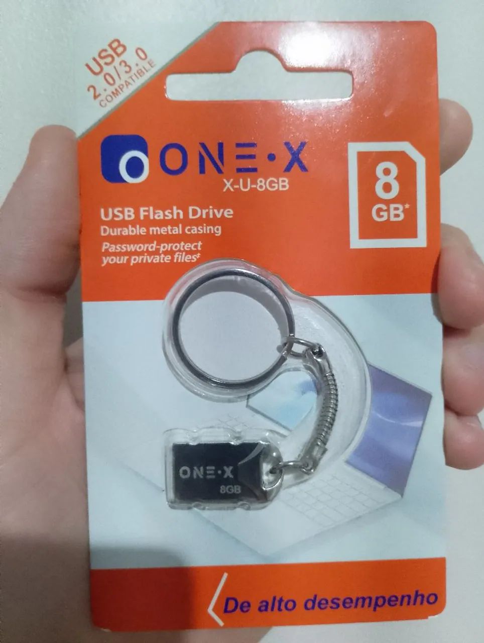 Pen Drive 8GB - Chaveiro - USB 2.0/3.0 - ONE.X