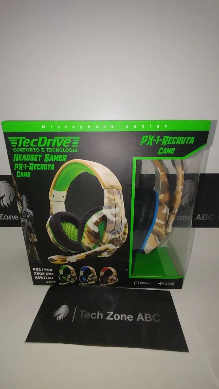 Fone headphone Gamer Camuflado, com LED  - Foto 3