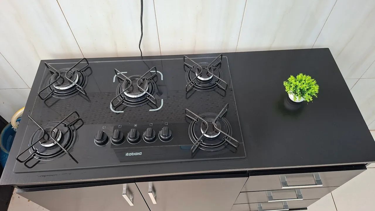 Balcão + fogão cooktop 5 bocas. - Foto 3