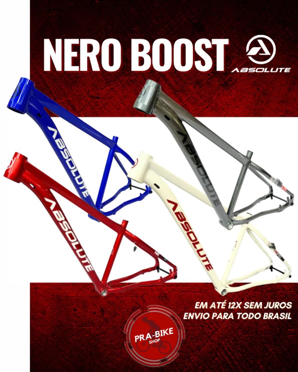 Quadro Absolute Nero Boost Tapered Mtb Modelo Novo 2025
