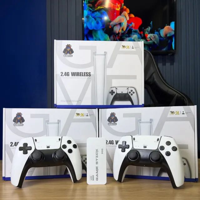 Game Retrô 4K +30mil Jogos Retrô Clássicos 2 Controles Sem Fio - Frete Grátis