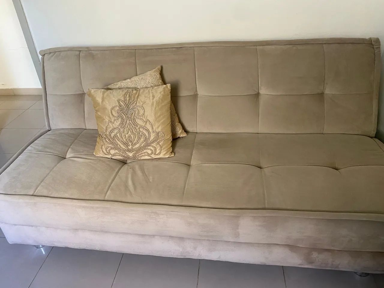 Sofá Cama Cinza 3 Lugares - Foto 4