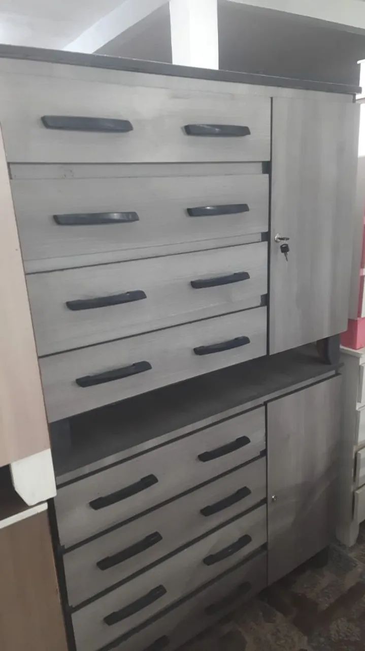 Cômoda popular 4 gavetas com sapateira 