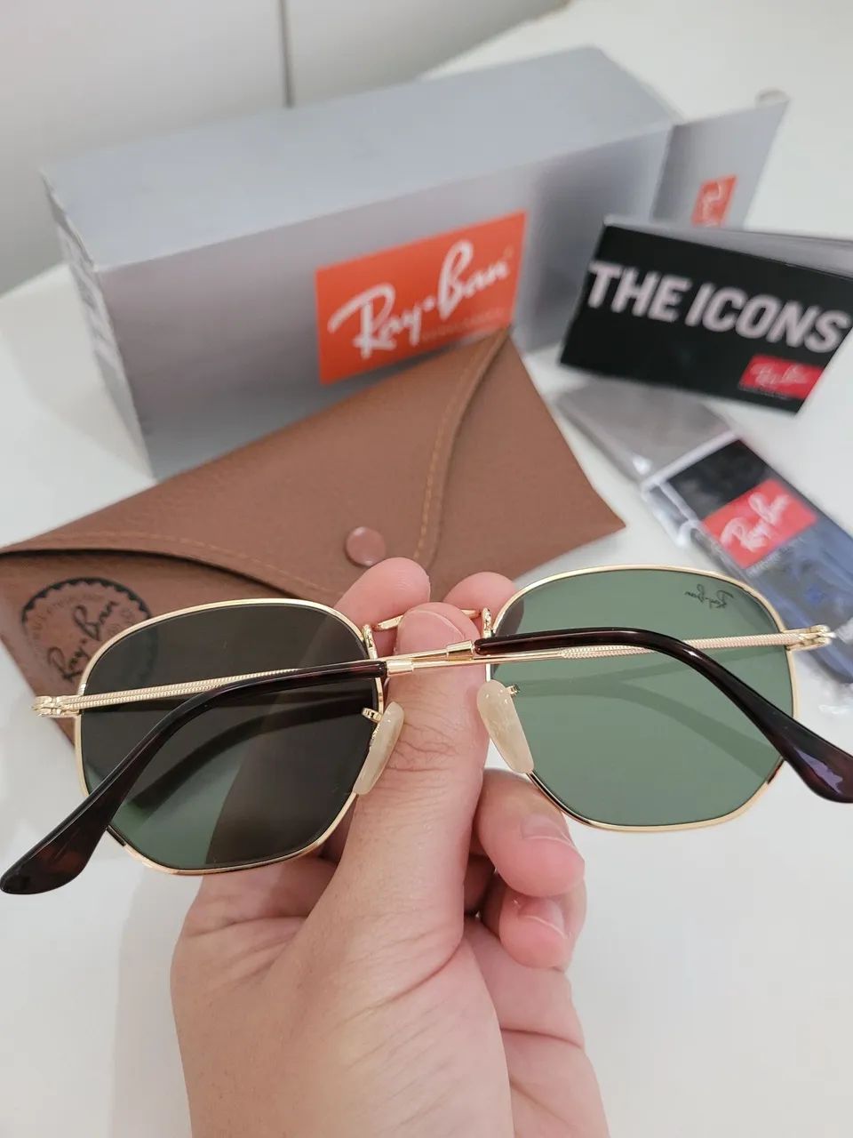Ray ban hexagonal rb3548 clássico oculos de sol feminino masculino  - Foto 2