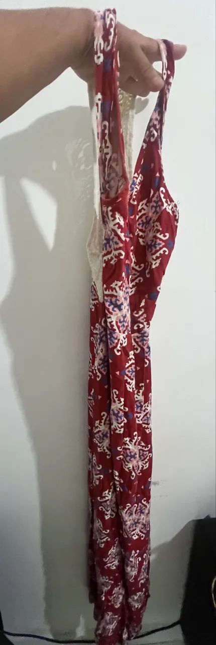 Vestido vermelho estampado longo  - Foto 2