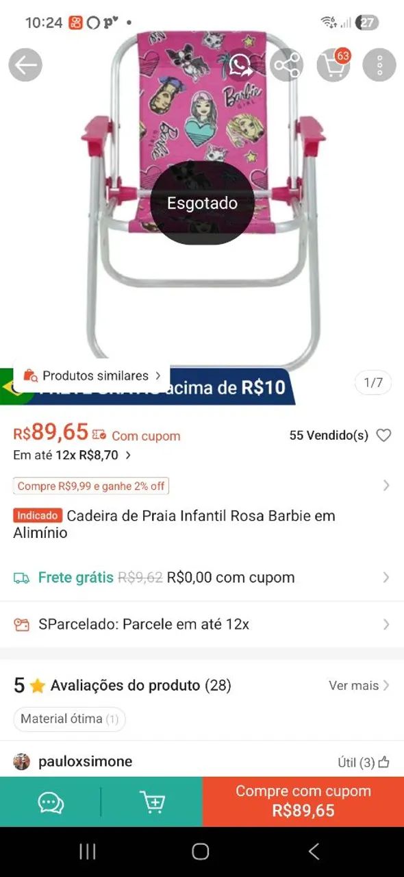 Cadeira de praia criança  - Foto 2