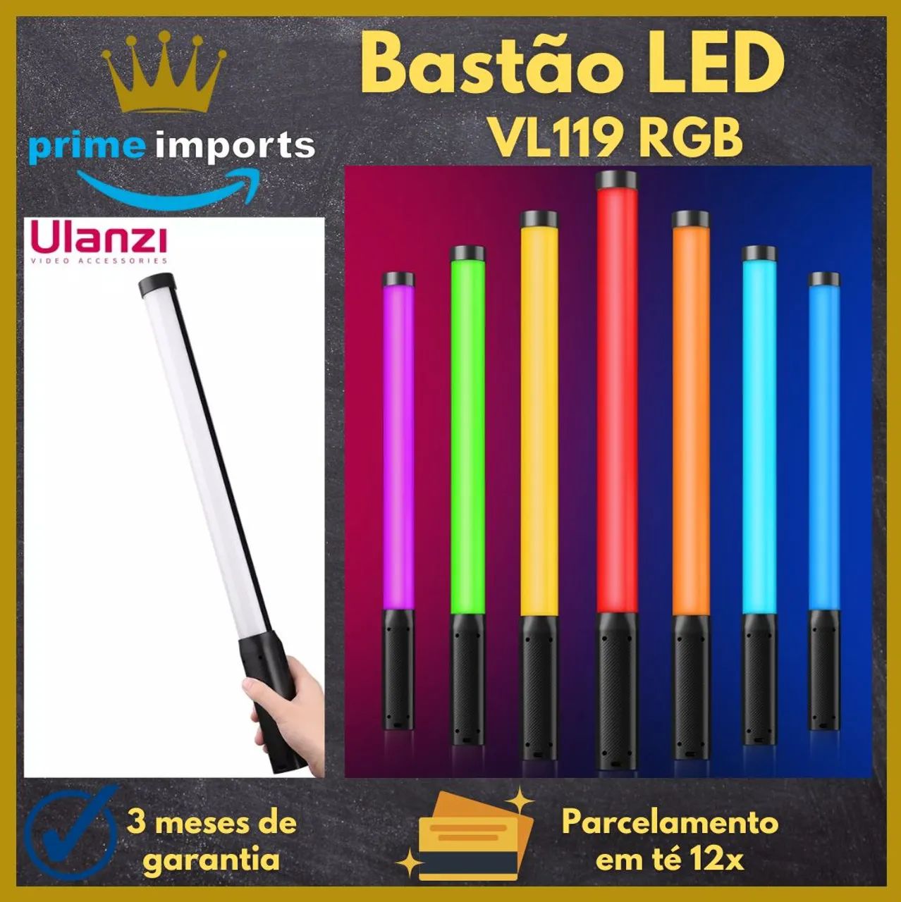 Bastão LED VL119 RGB *LACRADO*GARANTIA*