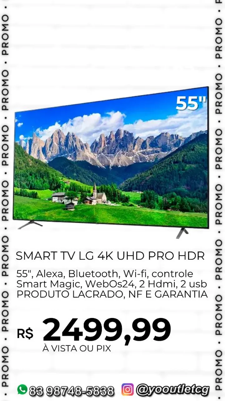 Smart TV LG 4K UHD 55'' - Alexa, Wi-fi e WebOs24