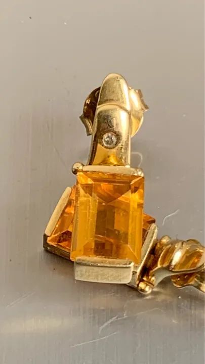 Brincos de Ouro com  topázio imperial.  - Foto 4