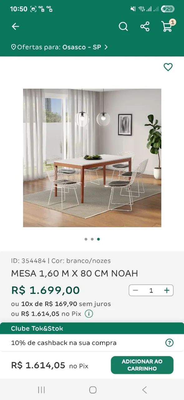 Mesa Noah 160cm tok&stok  - Foto 5