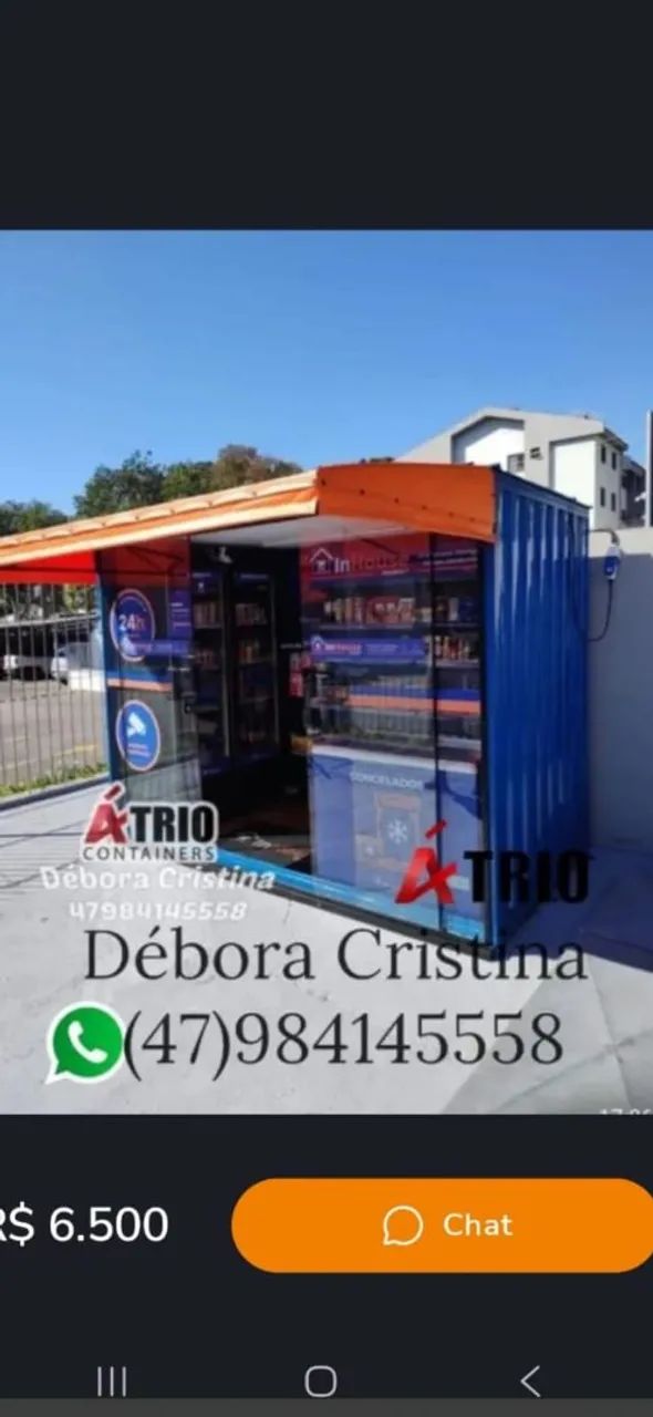 Container mercado cores diversas