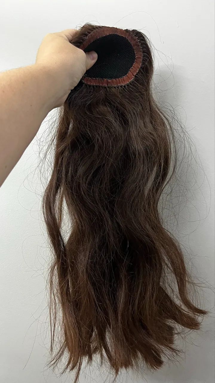 Megahair Topo cabelo humano comprido aplique peruca 53cm - Foto 2