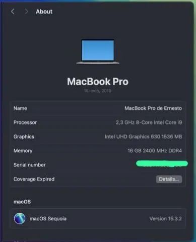 Macbook Pro 15 2019 space gray i9 16gb ram 512gb ssd - Foto 3