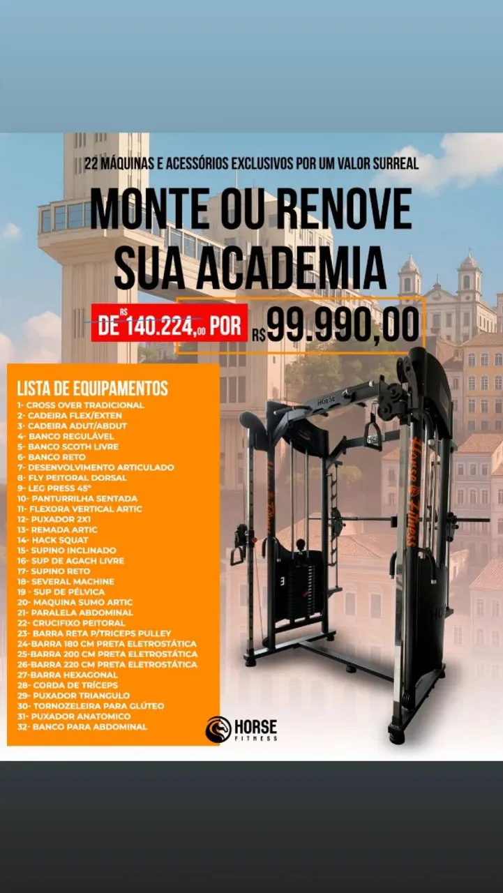 Academia Completa Horse Fitness - Equipamentos Top!