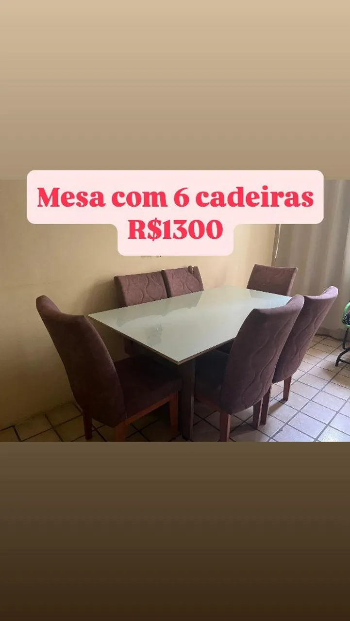 Mesa de jantar com 6 cadeiras