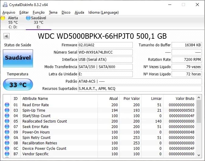 HD WD Black Notebook 500GB 7200Rpm SATA III 6Gb/s WD5000BPKX 16MB cache 2,5"  - Foto 3