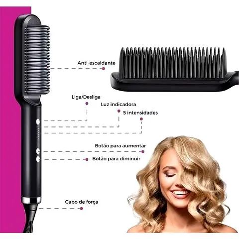 Escova Secadora E Alisadora  Bivolt <br>SKU do produto:<br>13259