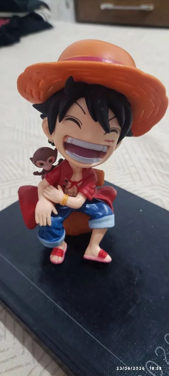 Kit 2 Action Figures One Piece - Luffy e Sanji Cozinheiro (Estilo Chibi Mini)