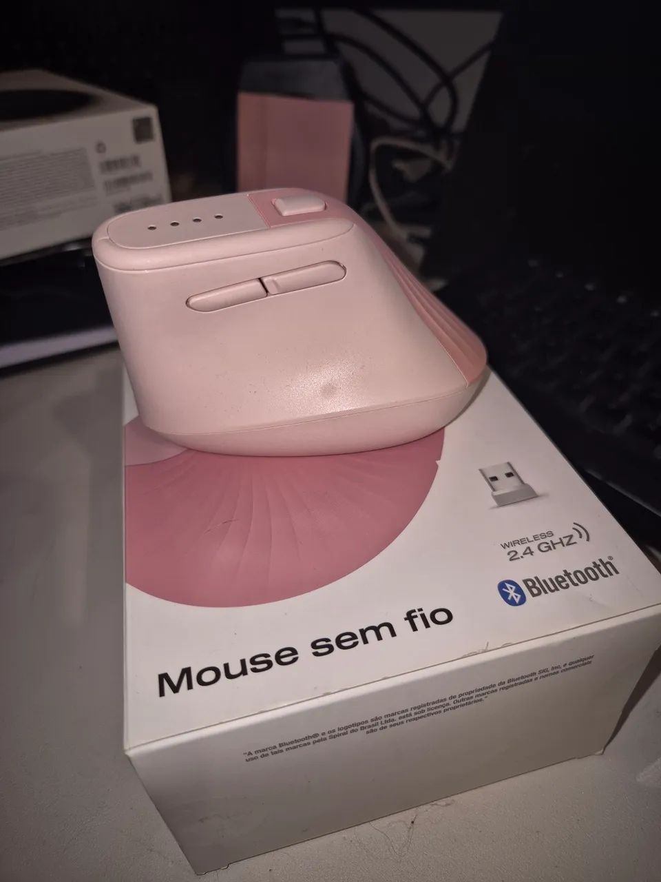 Mouse vertical ergo rosa bluetooth - Foto 2