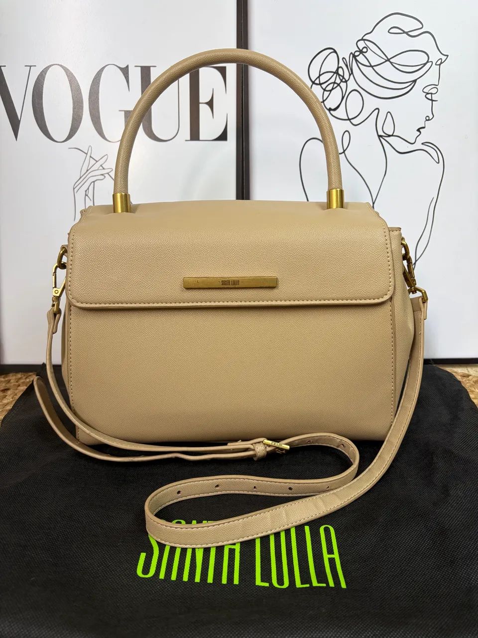 Bolsa tote bege Santa Lolla
