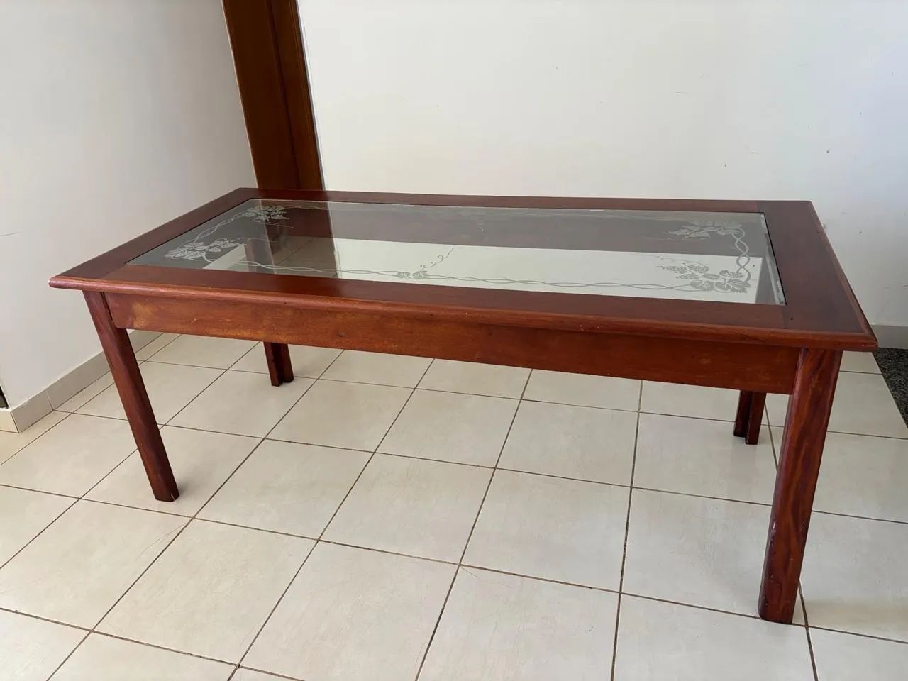 Mesa de Jantar de Madeira e Vidro - Foto 2