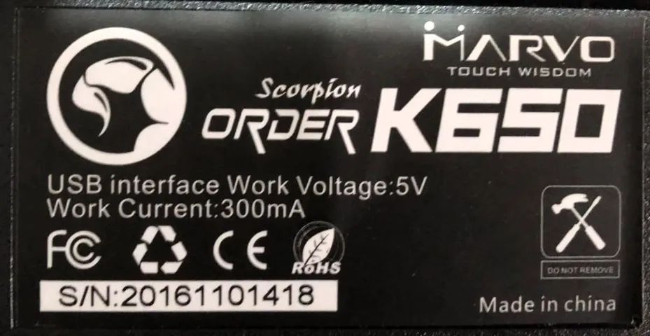 Teclado Gamer Marvo Scorpion Order K650 USB - Foto 4