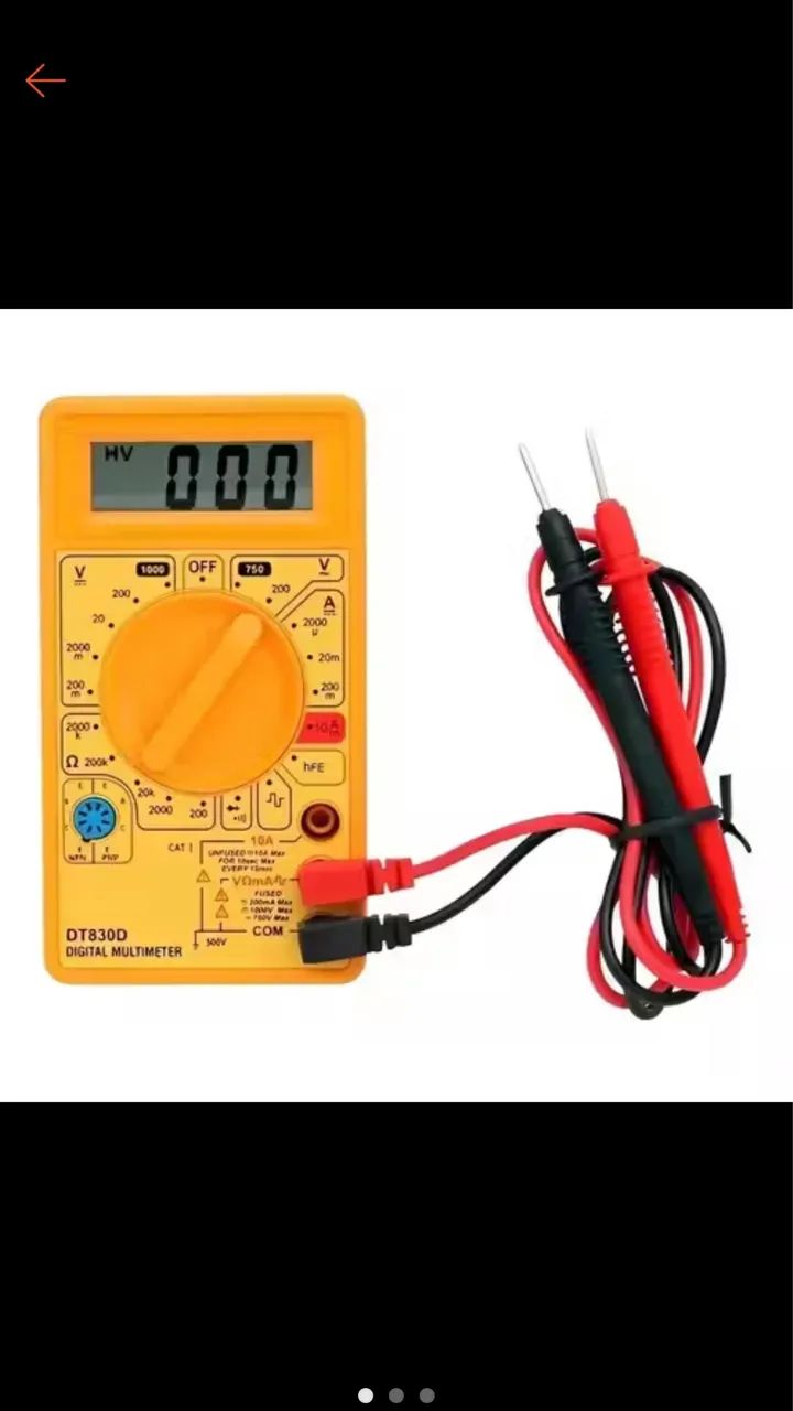 Multímetro Digital DT-830 com bateria e ponta de teste (SEM BIPE)