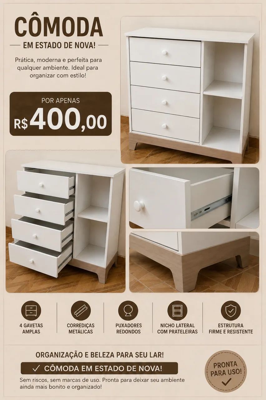 CÔMODA PARA QUARTO INFANTIL  - Foto 2