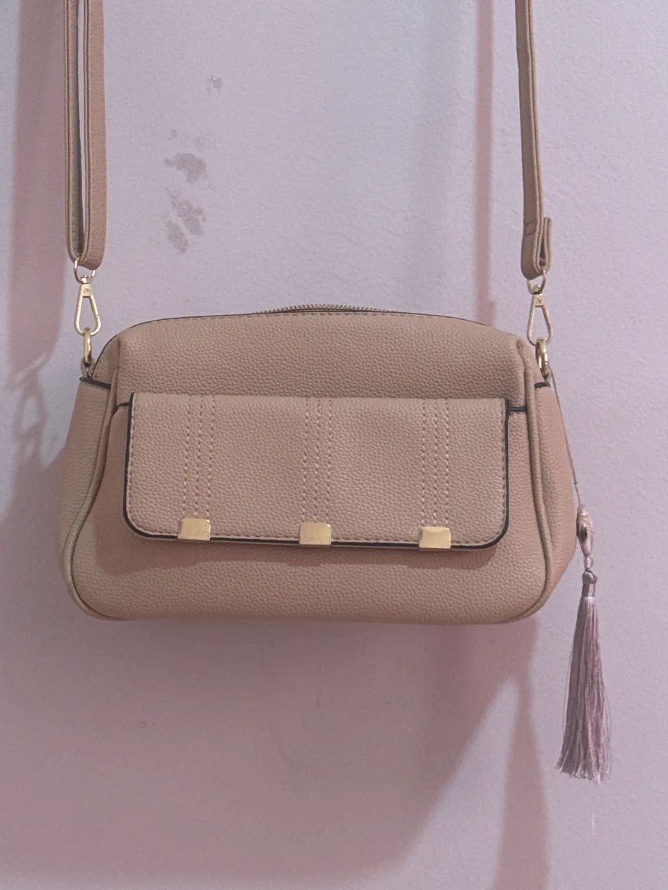 Linda bolsa bege pouco uso  - Foto 2