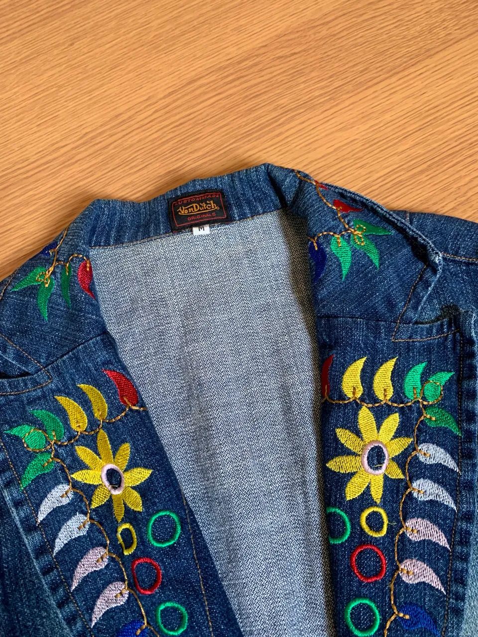 Jaqueta Jeans Bordada Vintage  - Foto 3