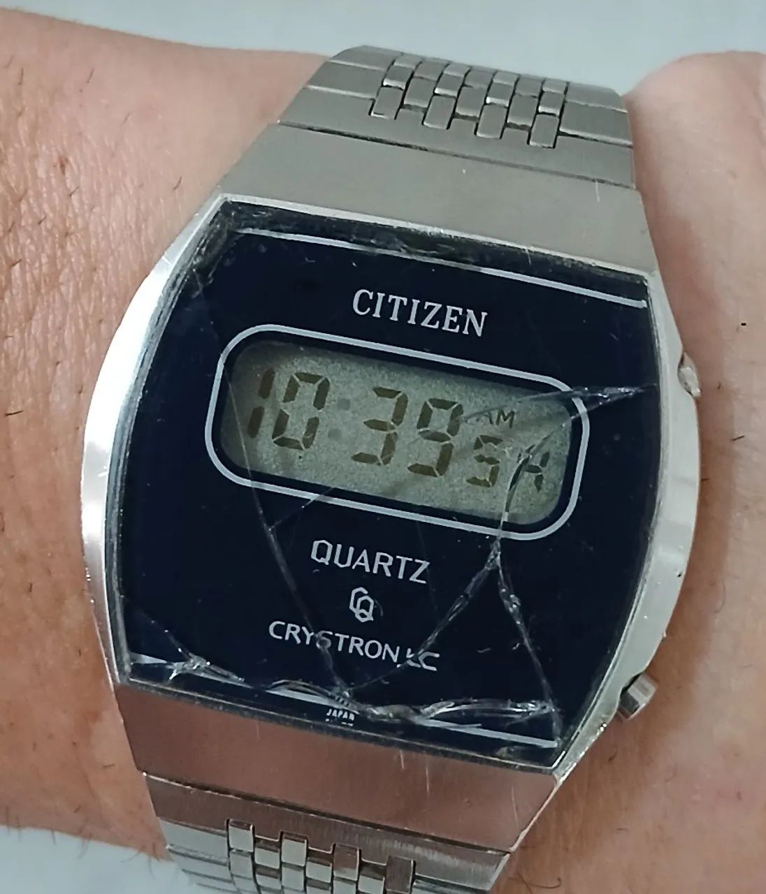 【廃盤 初期アナデジ 稼働品】CITIZEN CRYSTRON 70s Relógio antigo CITIZEN CRYSTRON LC DIGITAL LEGÍTIMO JAPAN ANOS 70