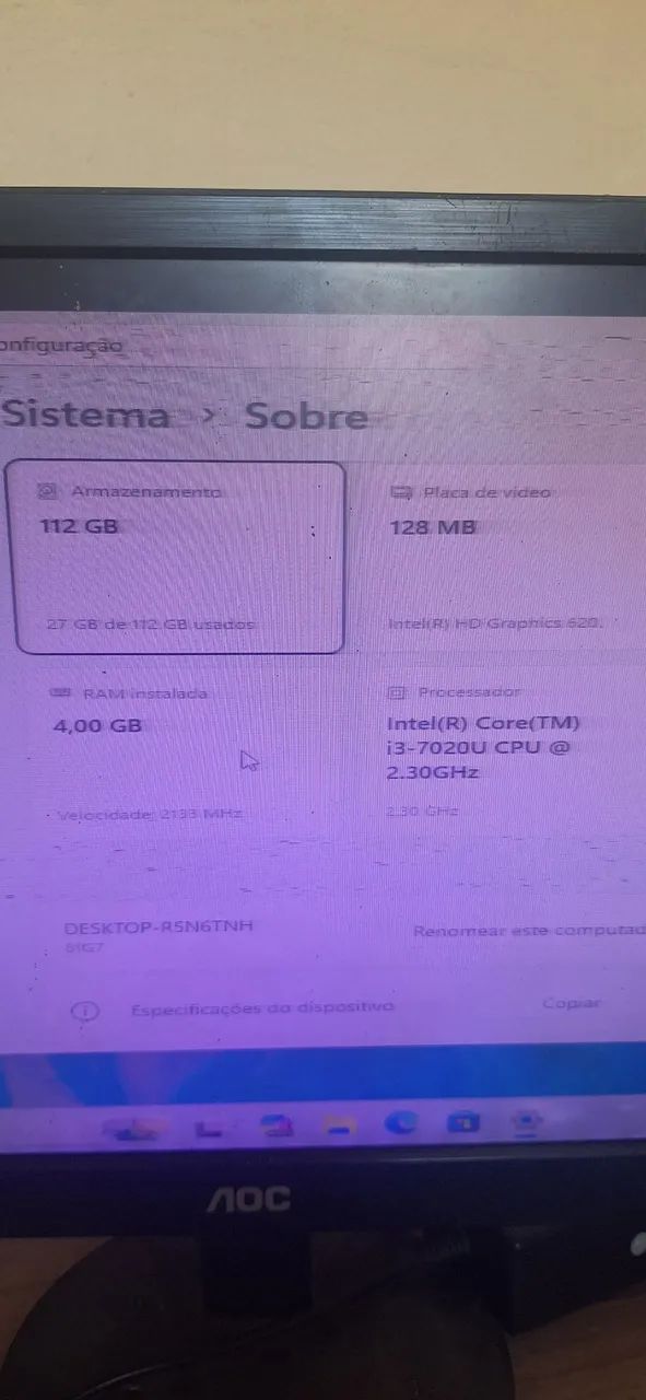 Notebook lenovo(tela defeito)