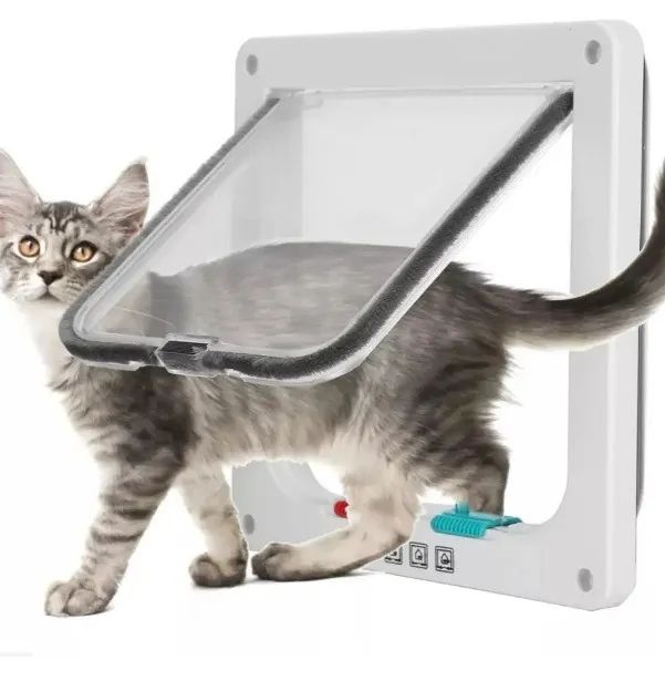 Porta Portinha Passagem Pet Gatos Cães Tamanho Xg 28x25cm branco _________________________ - Foto 2