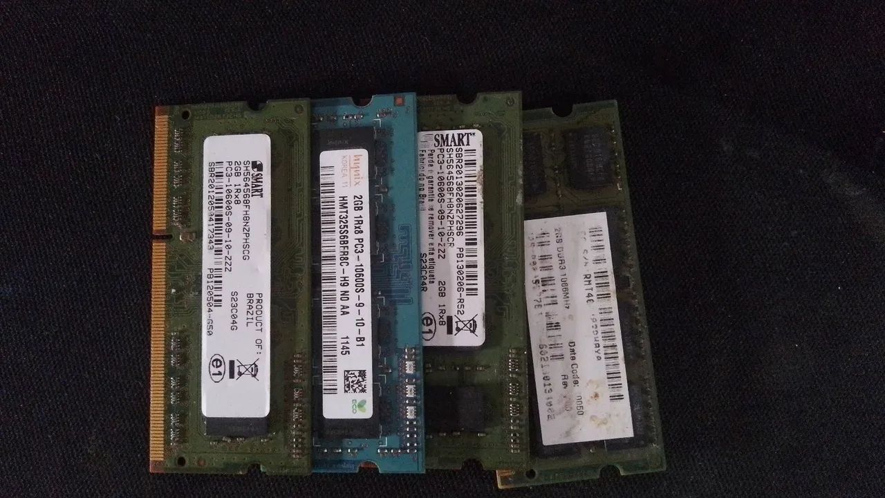 Memórias Ram DDR3 notebook 