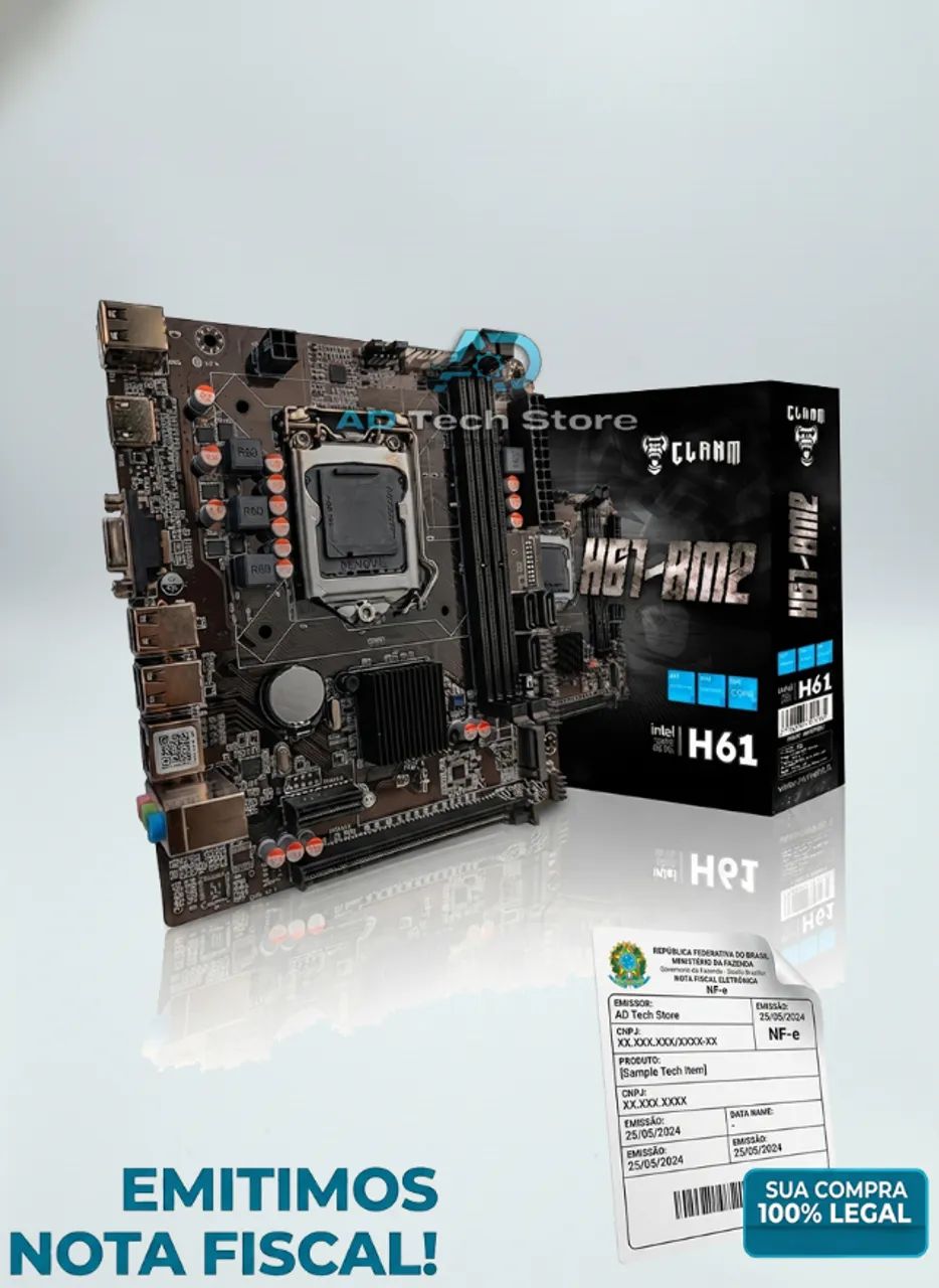 Placa Mãe H61-BM2 Clanm Socket 1155 DDR3 com M.2