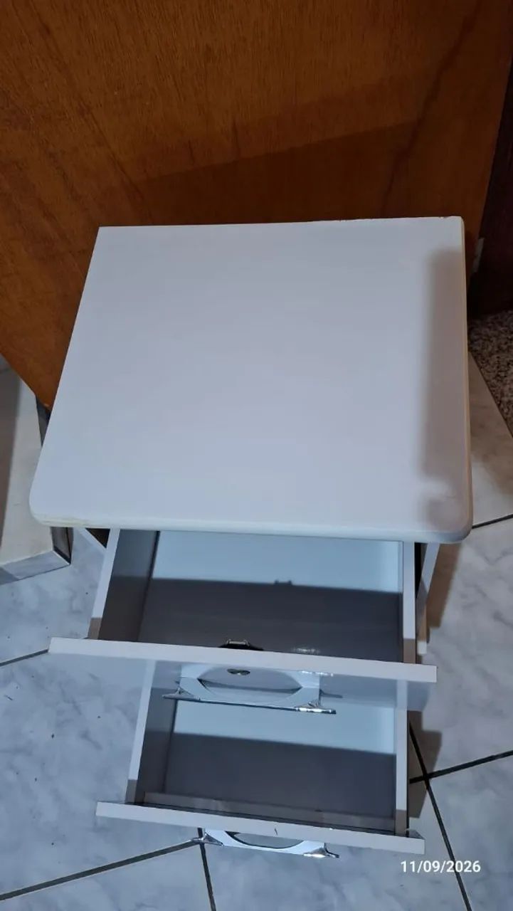 Mesa de Cabeceira Criado-mudo Branco - Foto 4