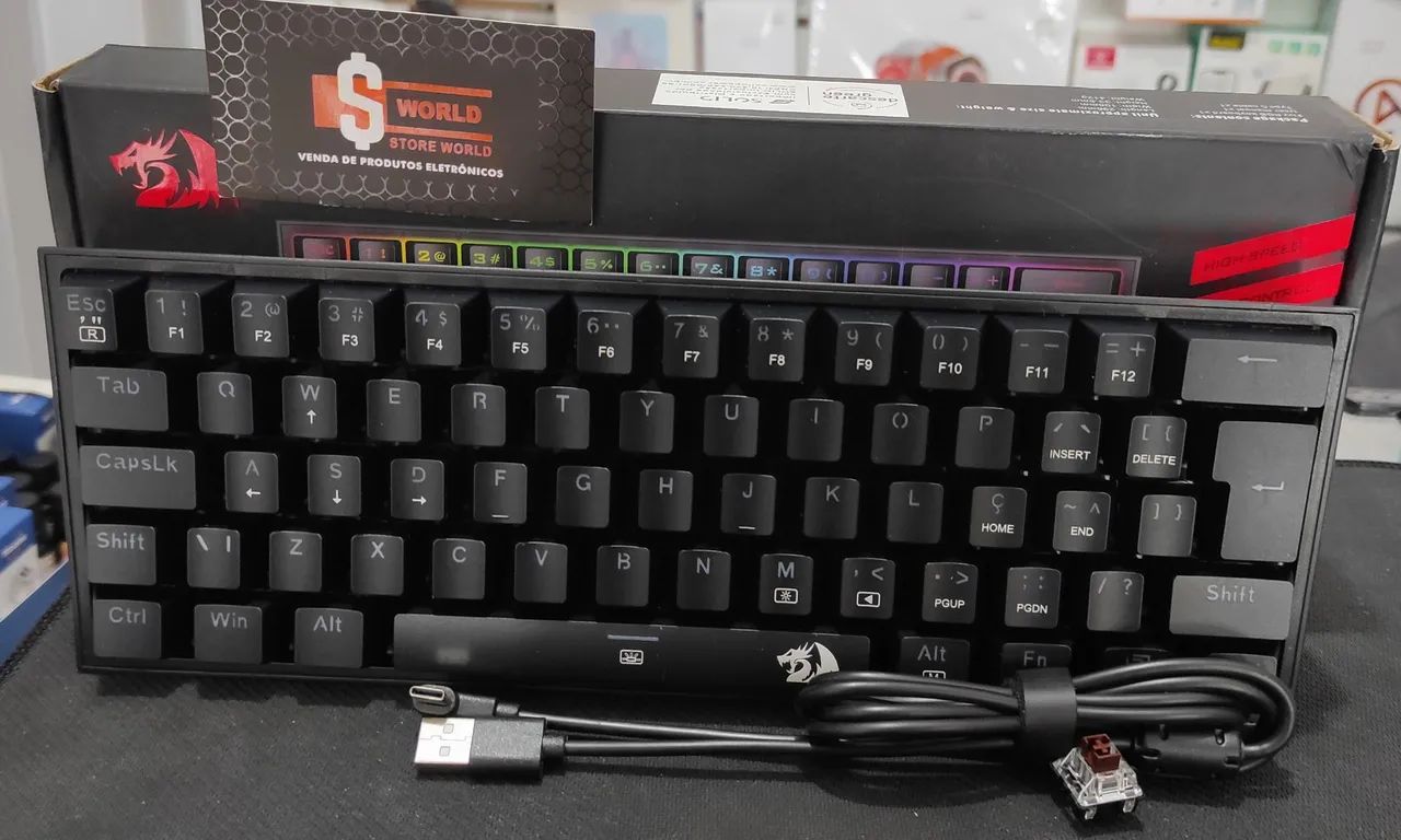 Teclado mecânico com Switch Marrom - Store World 