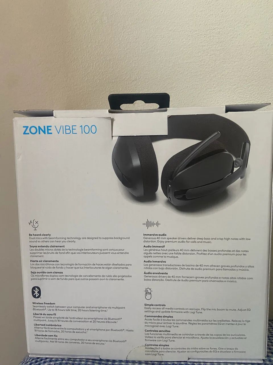 headset sem fio logitech zone vibe 100 - Foto 2