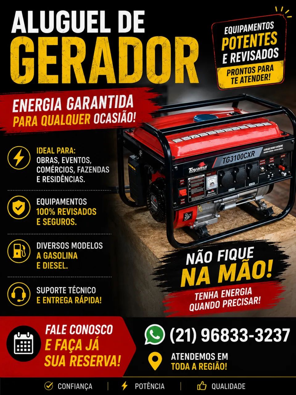 Alugo geradores 