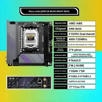 B650i Night Devil + Ryzen 5 7600 (c/ caixa e cooler) - Foto 2