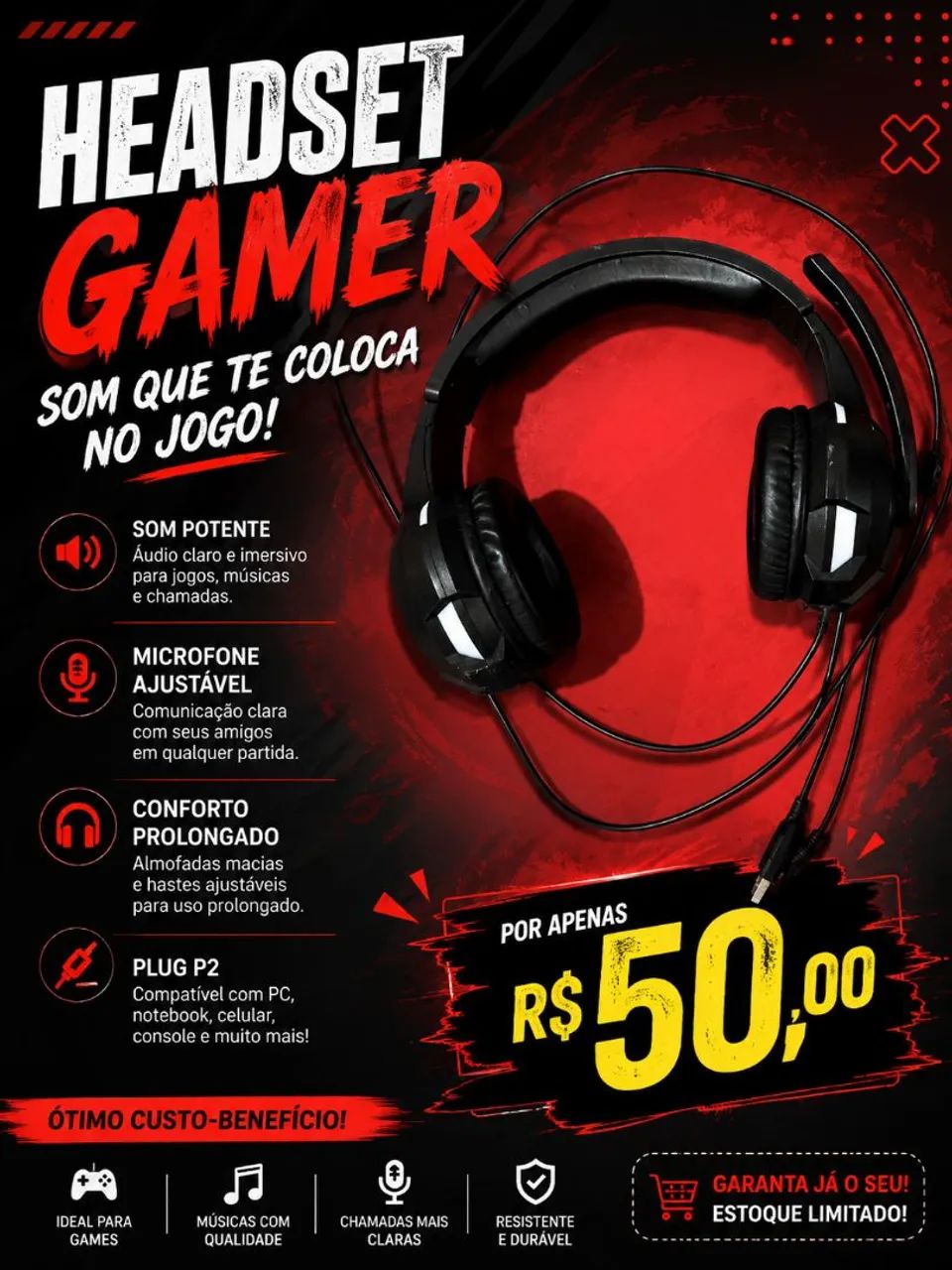 HEADSET GAMER 