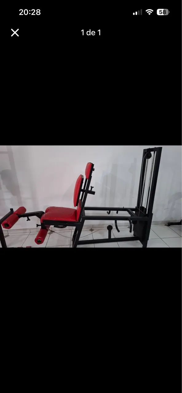 Cadeira e Mesa Extensora e Flexora 2 Angulações 60kg