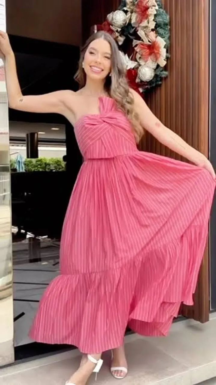 Vestido Rosa listrado - P  - Foto 3