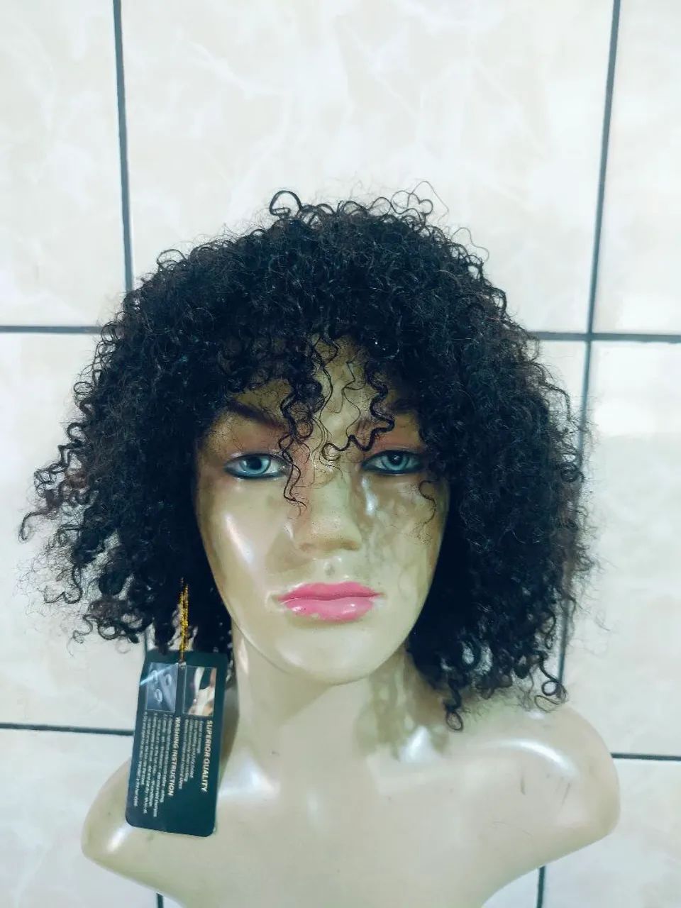 peruca cabelo humano cacheado afro  - Foto 3