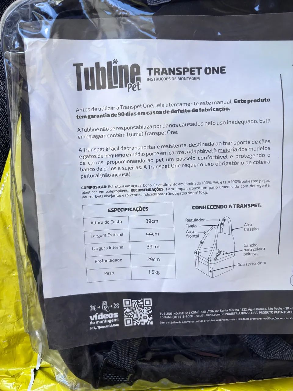 Assento Pet de couro Cães Gatos 10kg One  Tubline Transpet Carro - Foto 5