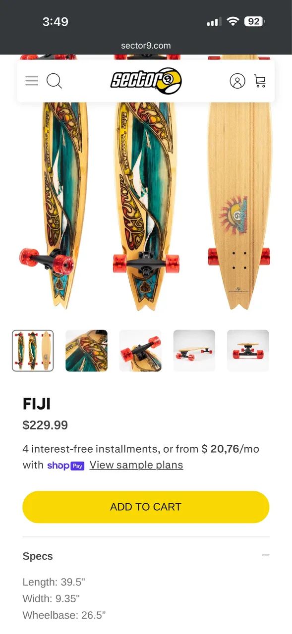 LONGBOARD SECTOR NINE BAMBOO TAVARUA FIJI - Foto 5
